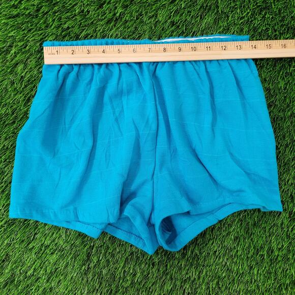 Vintage 80s MOD Gym Shorts Womens Large Blue White Trim USA - Picture 6 of 12